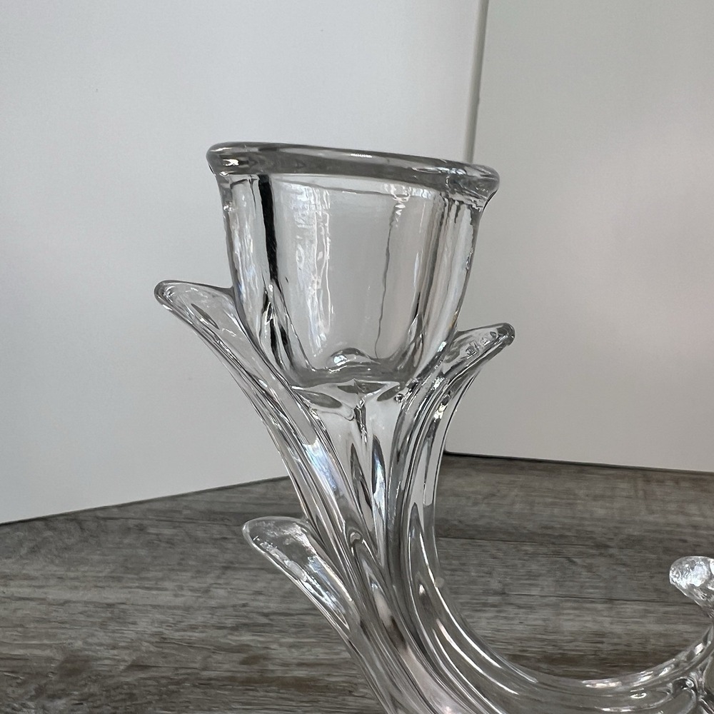 New Martinsville Viking Glass Prelude Double Stick Branch Candle Holder - Picture 4 of 8